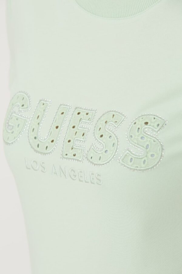 GUESS Zielony damski t-shirt Sangallo Tee