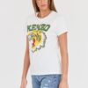 KENZO Biały damski t-shirt Tiger Varsity crewneck