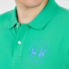 LA MARTINA Zielone męskie polo z dużym logo