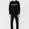 BALMAIN Czarna męska bluza Printed Sweatshirt