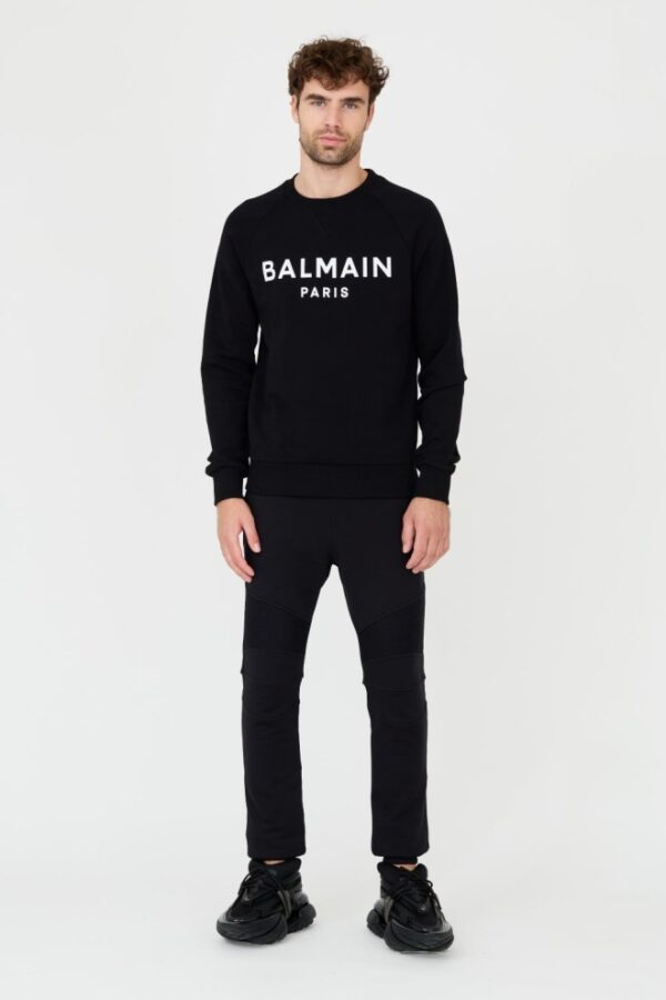 BALMAIN Czarna męska bluza Printed Sweatshirt