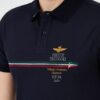 AERONAUTICA MILITARE Granatowe męskie polo Frecce Tricolori Embroidered