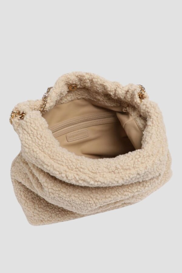 VALENTINO Duża beżowa damska torebka Qube Hobo Bag