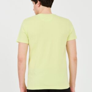 LA MARTINA Żółty męski t-shirt z dużym logo