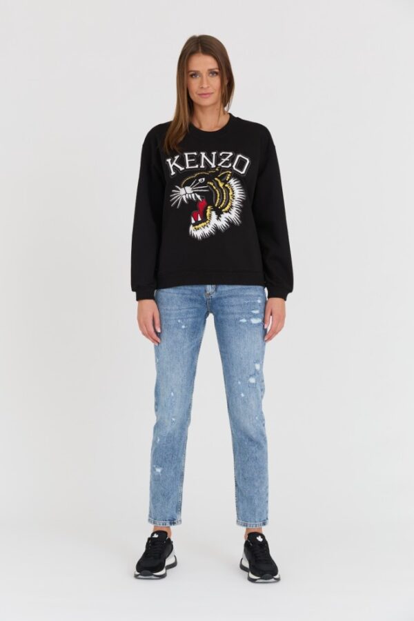 KENZO Czarna damska bluza TIGER VARSITY JUNGLE CREW-NEC