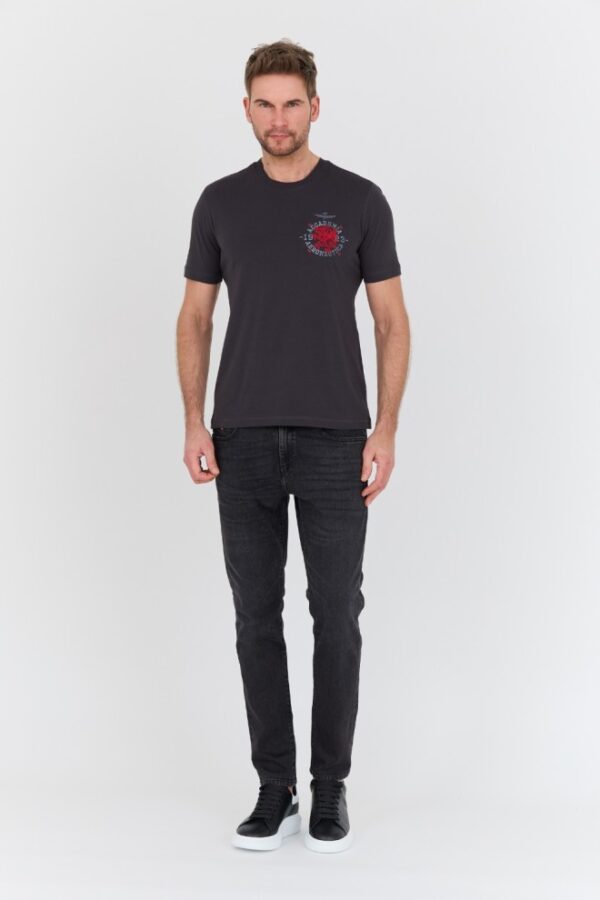 AERONAUTICA MILITARE Szary bawełniany męski t-shirt M.C