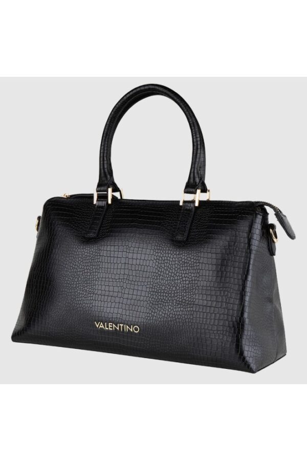 VALENTINO Czarny kuferek bagel we wzór węża