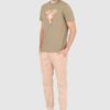 GUESS Zielony męski t-shirt bawełniany slim fit