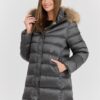 748e934c0ecad16866a6b8b9a0df4c870edd2c32 HETREGO Szara damska kurtka puchowa Leonie Quilted Woman Jacket With Detached Hood, Rozmiar 36 EU - 40 IT