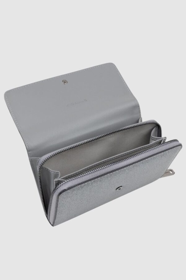 VALENTINO Srebrny portfel na łańcuszku Kalua Pochette