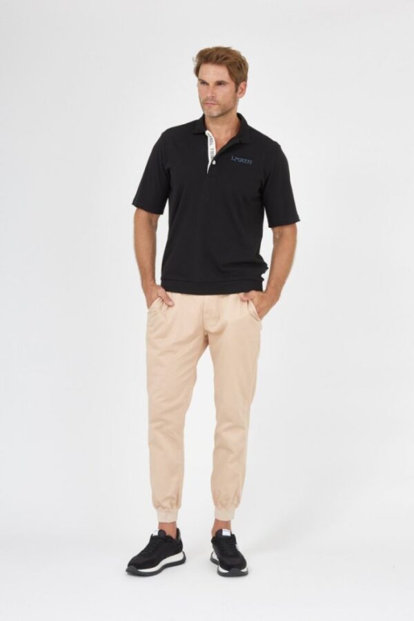 LA MARTINA Czarna męska koszulka polo