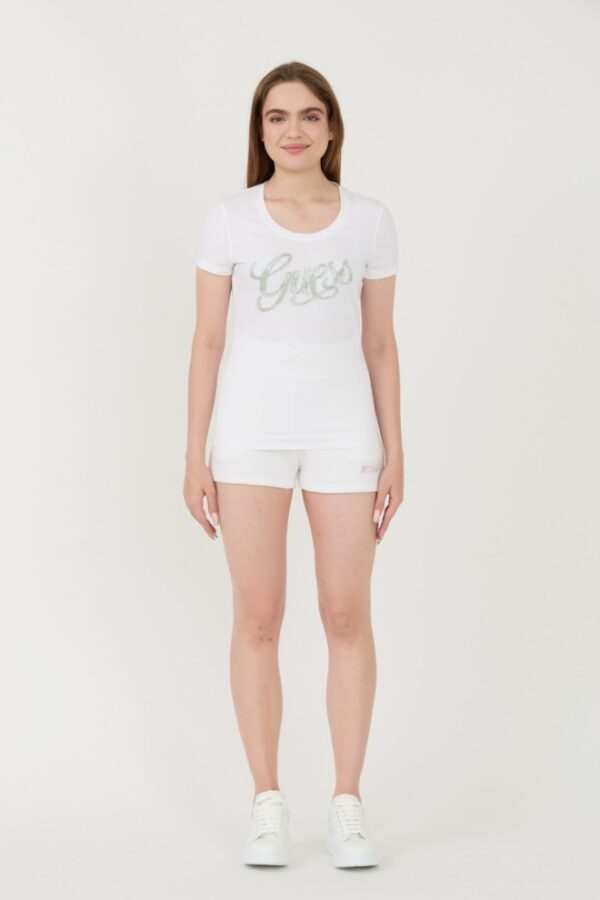 GUESS Biały damski t-shirt Script