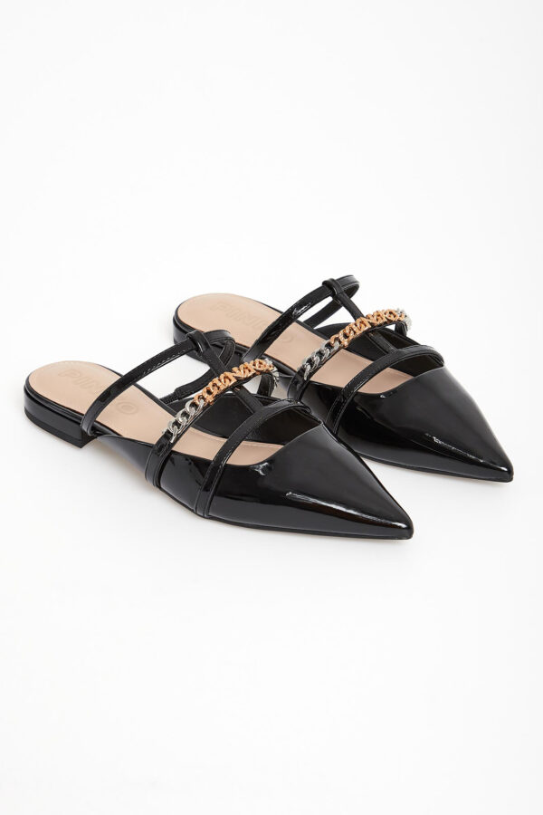 759d24e2e745b1aaf884fdd9affa37e8fc3e11de Klapki damskie z lakierowanej skóry PINKO