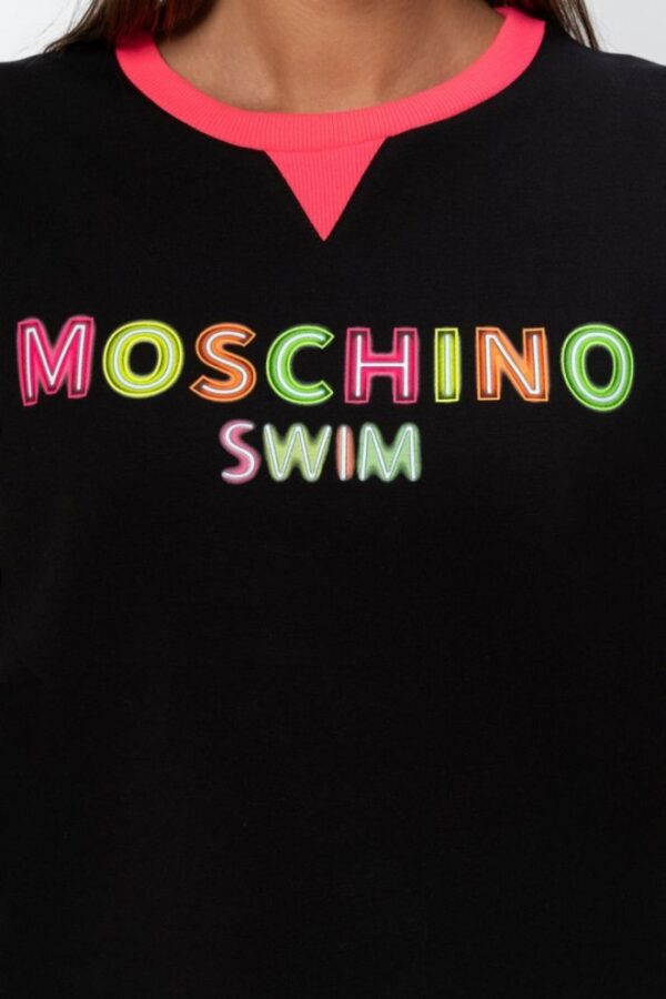 MOSCHINO Czarna bluza damska z neonowym logo