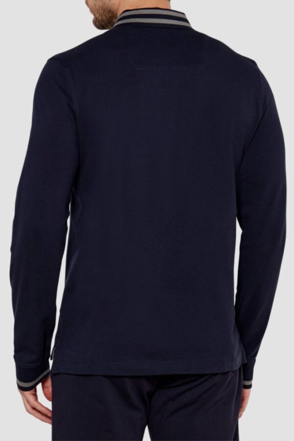 AERONAUTICA MILITARE Granatowy męski longsleeve polo Frecce Tricolori