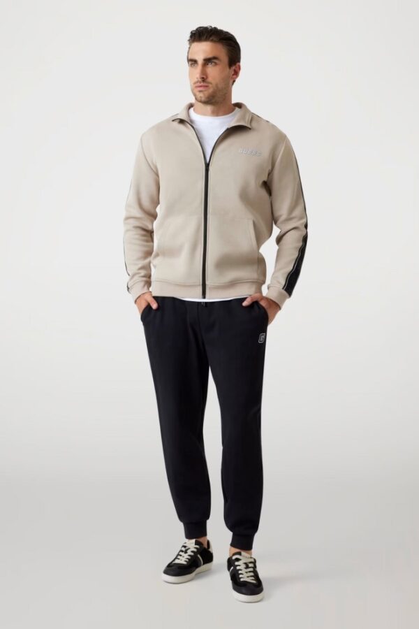 GUESS Beżowa bluza męska z lampasami Mickey