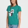 KARL LAGERFELD Turkusowy damski t-shirt Ikonik 2.0