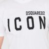 DSQUARED2 Biały t-shirt męski z dużym logo icon