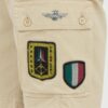 AERONAUTICA MILITARE Beżowe męskie bermudy Frecce Tricolori