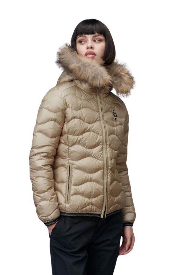 BLAUER Beżowa kurtka damska Aldie Short Jackets