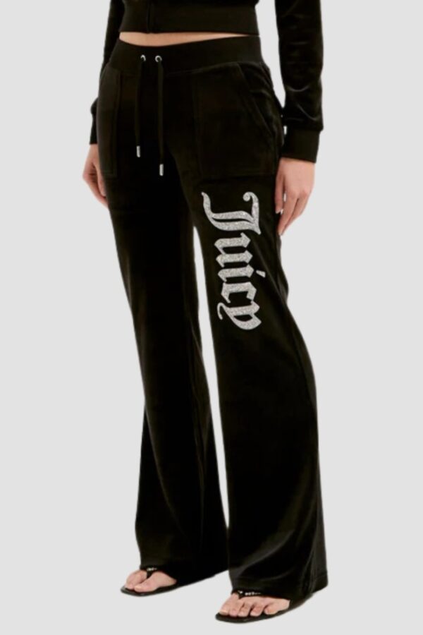 JUICY COUTURE Czarne damskie spodnie dresowe Layla Caviar Trackpant