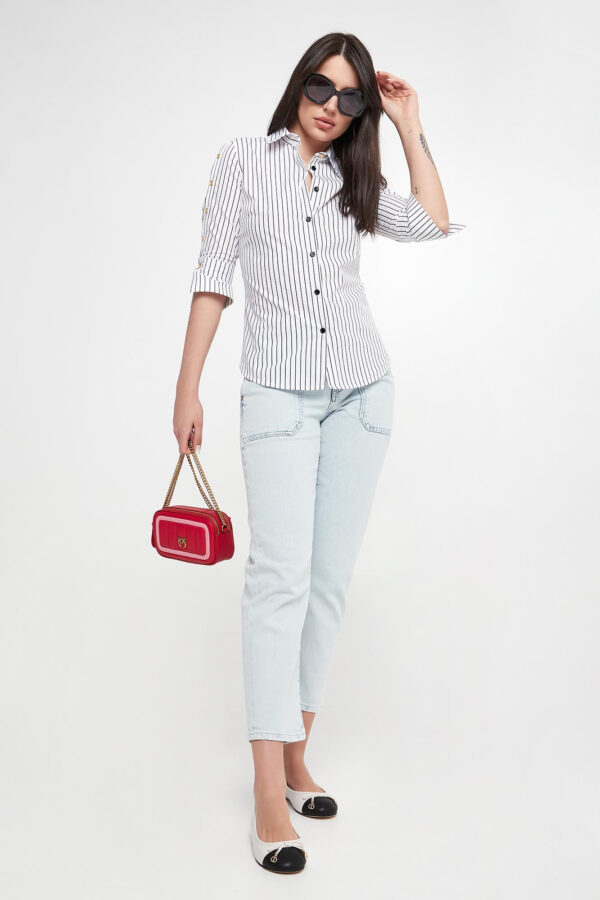 76d9a6a62980dcc77fce6ea63a6f0ddfaeb2a728 Koszula damska w paski Cecrope PINKO