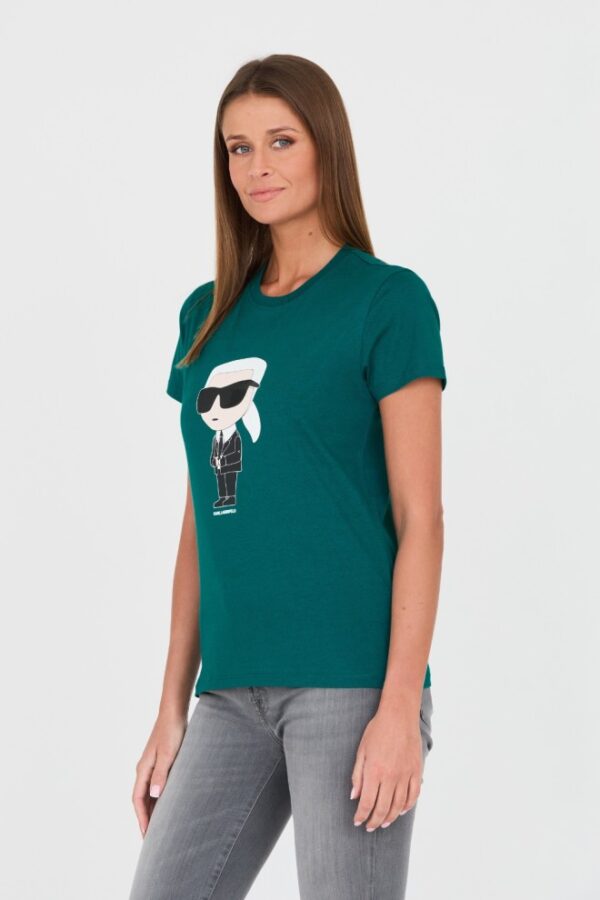 KARL LAGERFELD Zielony damski t-shirt Karl