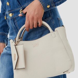 GUESS Biała torebka damska klasyczna SML Girlfriend Satche