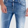 DSQUARED2 Niebieskie męskie jeansy medium bleached spots wash cool guy