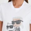 KARL LAGERFELD Biały damski t-shirt Ikonik 2.0