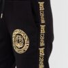 JUST CAVALLI Czarne spodnie dresowe męskie T-round Gold