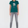 KARL LAGERFELD Zielony damski t-shirt Karl