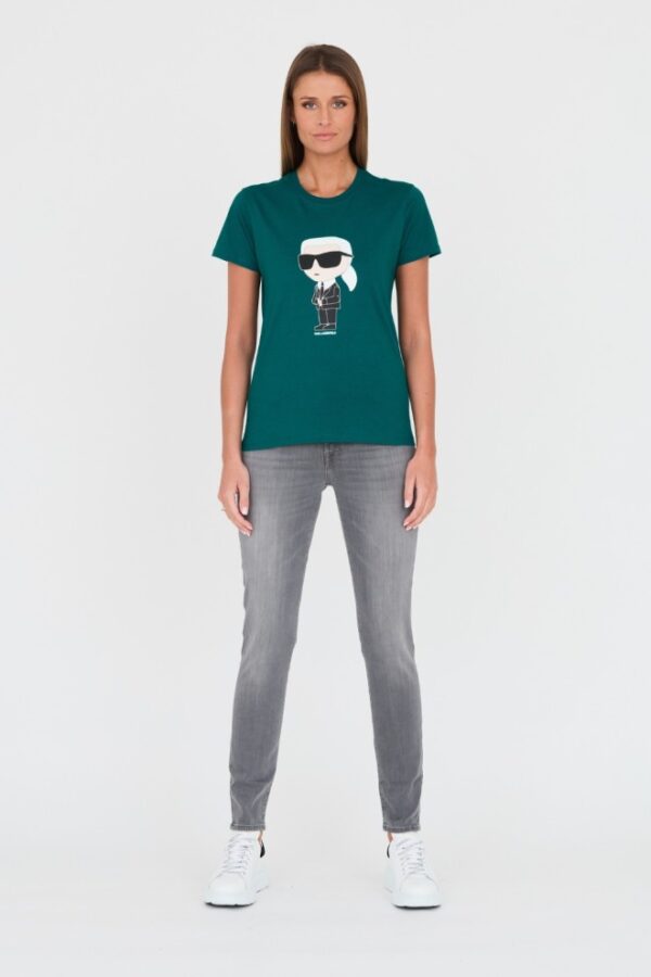 KARL LAGERFELD Zielony damski t-shirt Karl