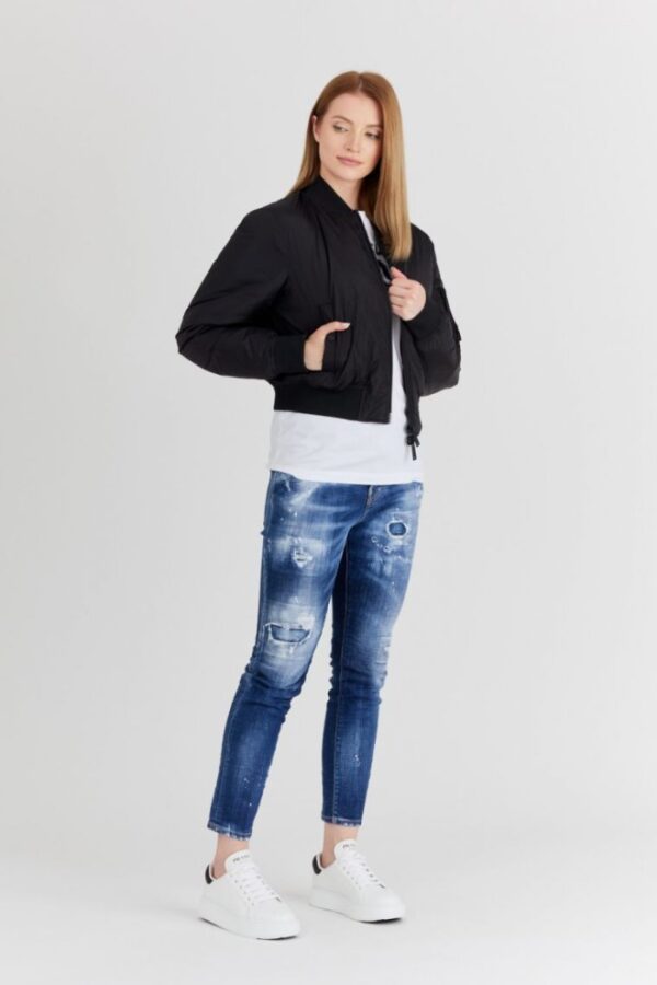78a3729757c1bee62a8c5b9e3e9bda97dbda2597 DSQUARED2 Czarna kurtka damska icon bomber
