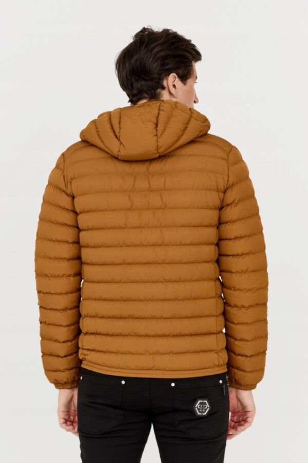 INVICTA Brązowa męska kurtka puchowa z kapturem