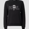 KARL LAGERFELD Czarna bluza damska Ikon z nadrukiem
