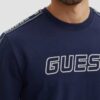 GUESS Granatowa męska bluza z lampasami Arlo Cn