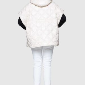 79608da1f4254c832e9a4c861d2638b31a9961e2 HETREGO Kremowy damski puchowy bezrękawnik Ginger z kapturem