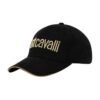 JUST CAVALLI Czarna damska czapka Logo Embroidery 3d Up