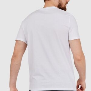 7aa0001bace71a8364223d40aa0387d6df5ff87c ARMANI EXCHANGE Biały t-shirt męski z paskiem z logo