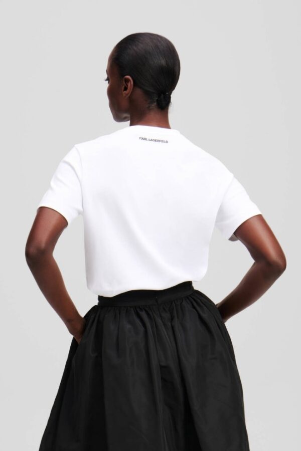 KARL LAGERFELD Biały damski t-shirt z cyrkoniami Hearts RS