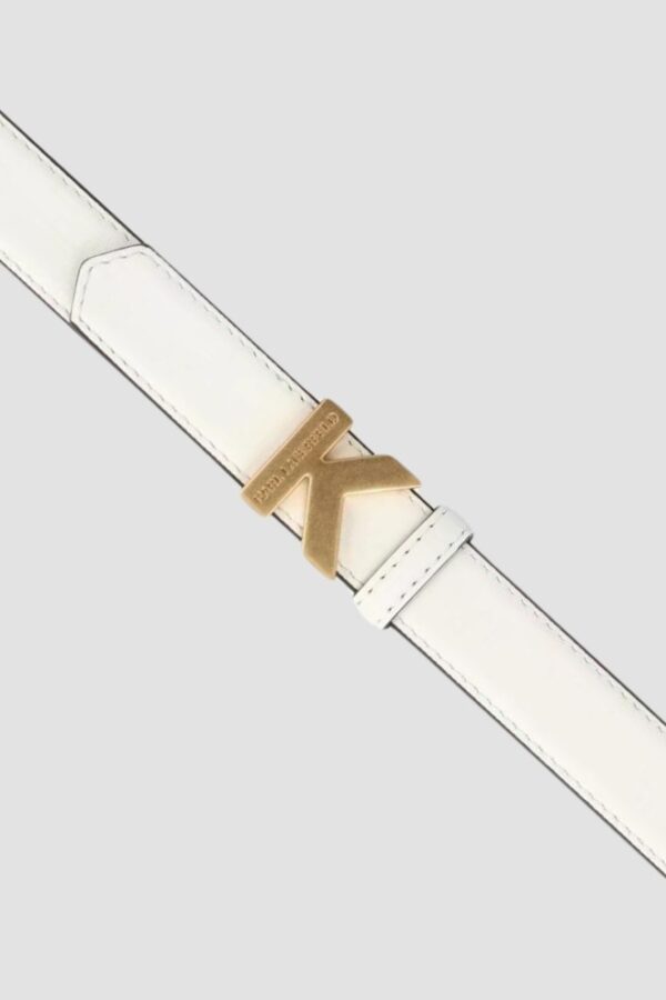 KARL LAGERFELD Biały damski pasek K/lock, Rozmiar 95