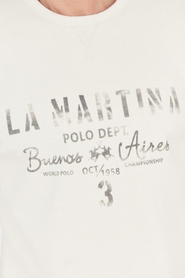 LA MARTINA Ecru bluza męska z vintage logo