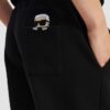 7b16897eb57428aa2273cada5f49ca2d54207fbd KARL LAGERFELD Czarne damskie spodnie dresowe Ikon Peak-a-Boo