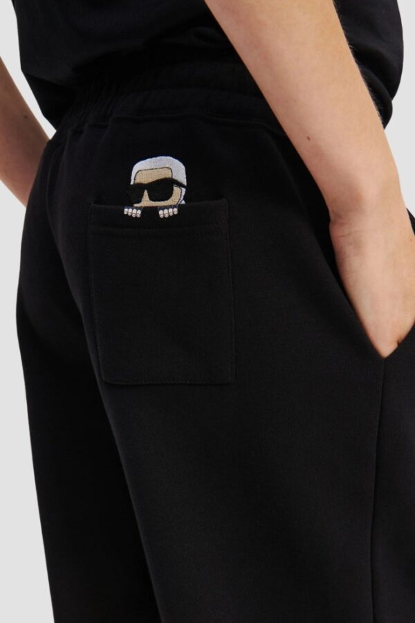 7b16897eb57428aa2273cada5f49ca2d54207fbd KARL LAGERFELD Czarne damskie spodnie dresowe Ikon Peak-a-Boo