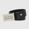 GUESS Czarny męski pasek z naturalnej skóry Algarve