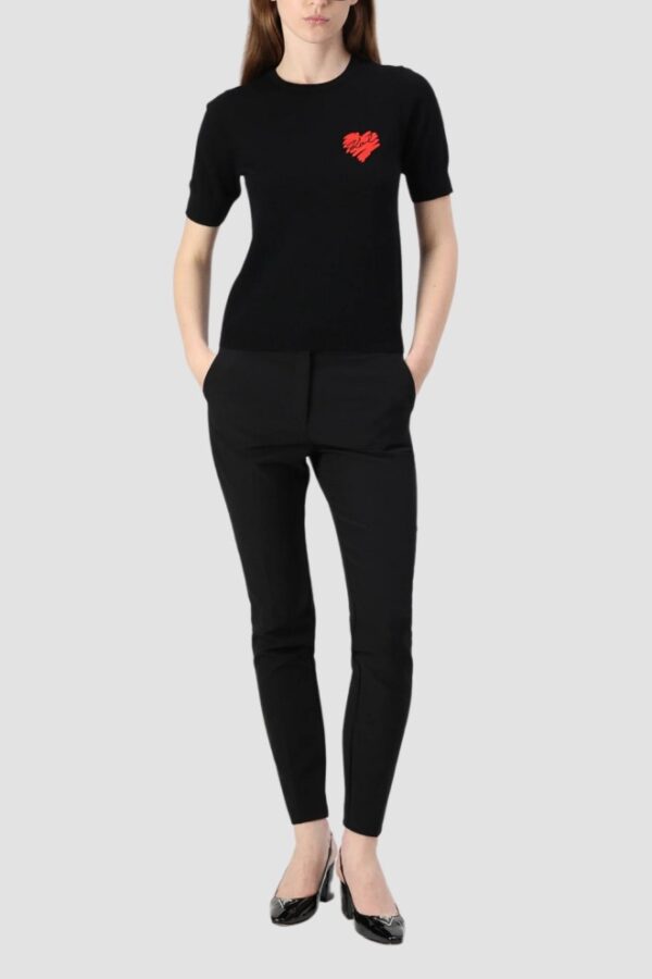 KARL LAGERFELD Czarny sweter damski Hearts Knit Top