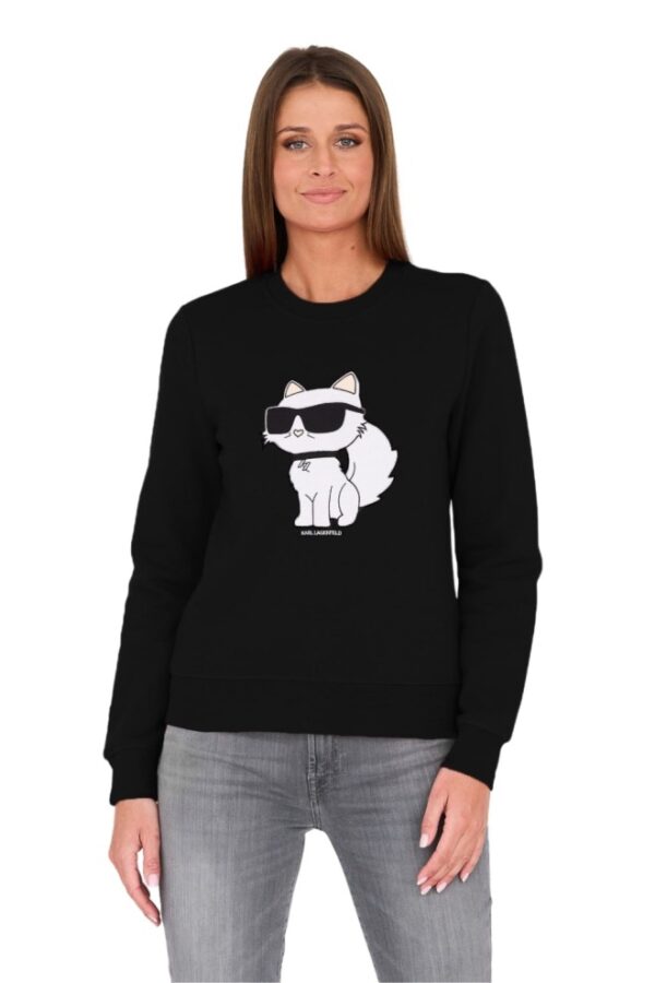 KARL LAGERFELD Czarna damska bluza Ikonik 2.0 Choupette Sweat