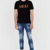 AMIRI T-shirt męski czarny z pomarańczowym logo