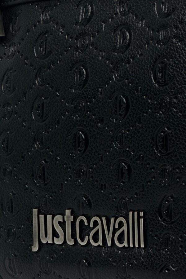 JUST CAVALLI Czarna logowana męska saszetka JC Metal Lettering - Style 4